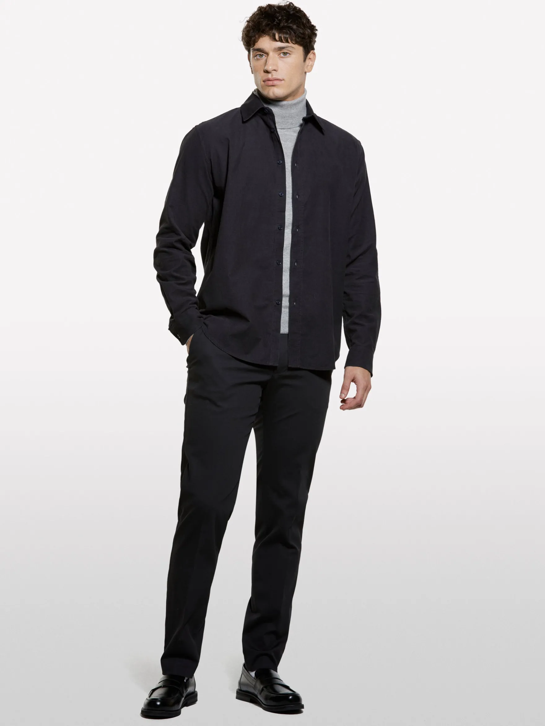 Pantaloni slim comfort fit grigio scuro