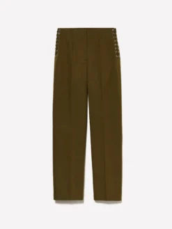 Pantaloni verde militare con laccetti