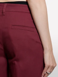 Pantaloni wide fit bordeaux
