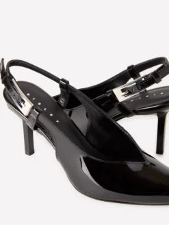 Slingback 100% pelle verniciata
