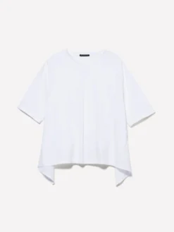 T-shirt bianca con apertura dietro
