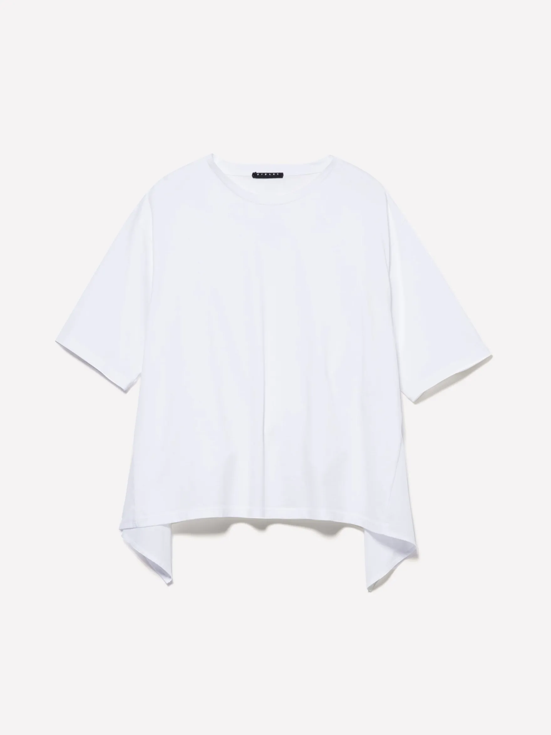 T-shirt bianca con apertura dietro