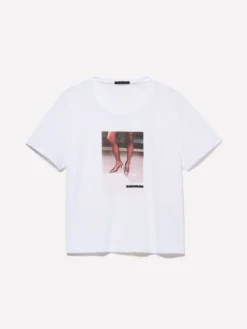 T-shirt bianca con stampa fotografica