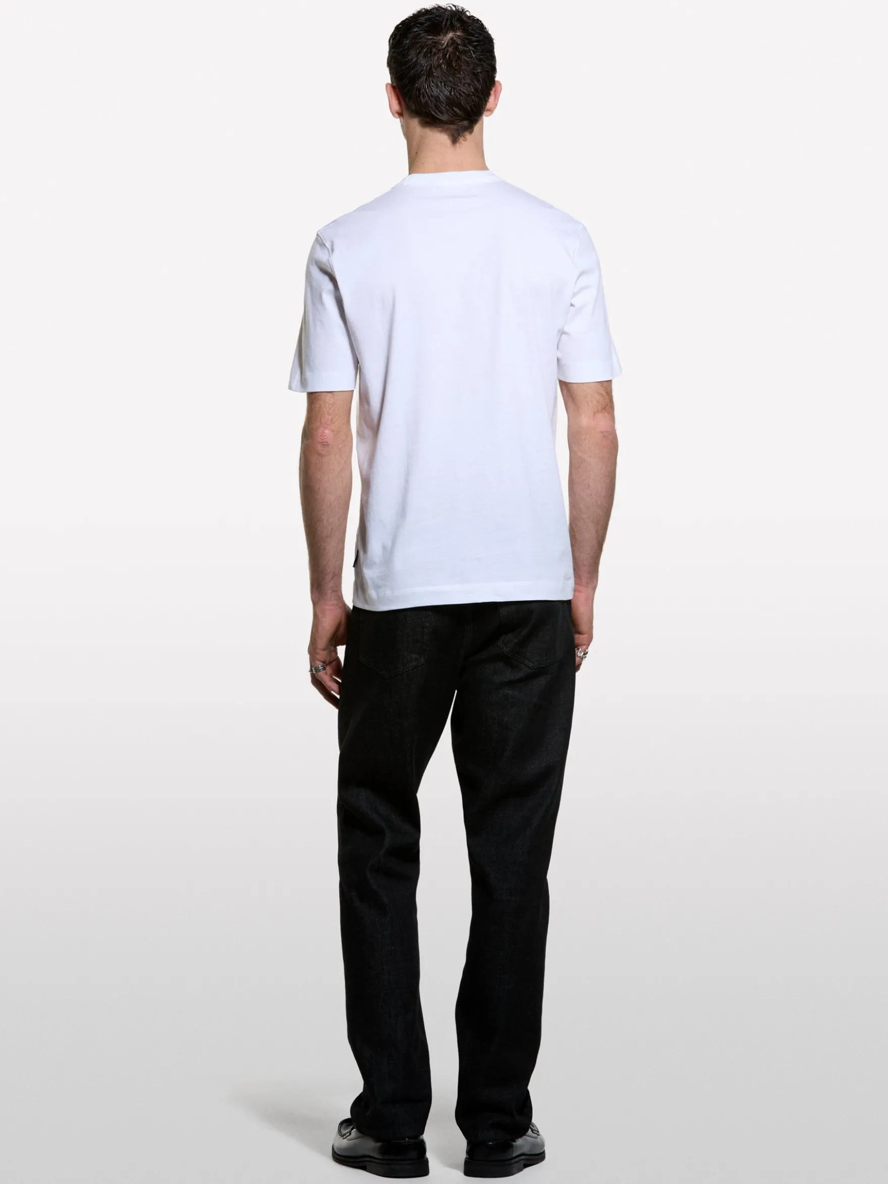 T-shirt bianca con stampa lettering 100% cotone bio