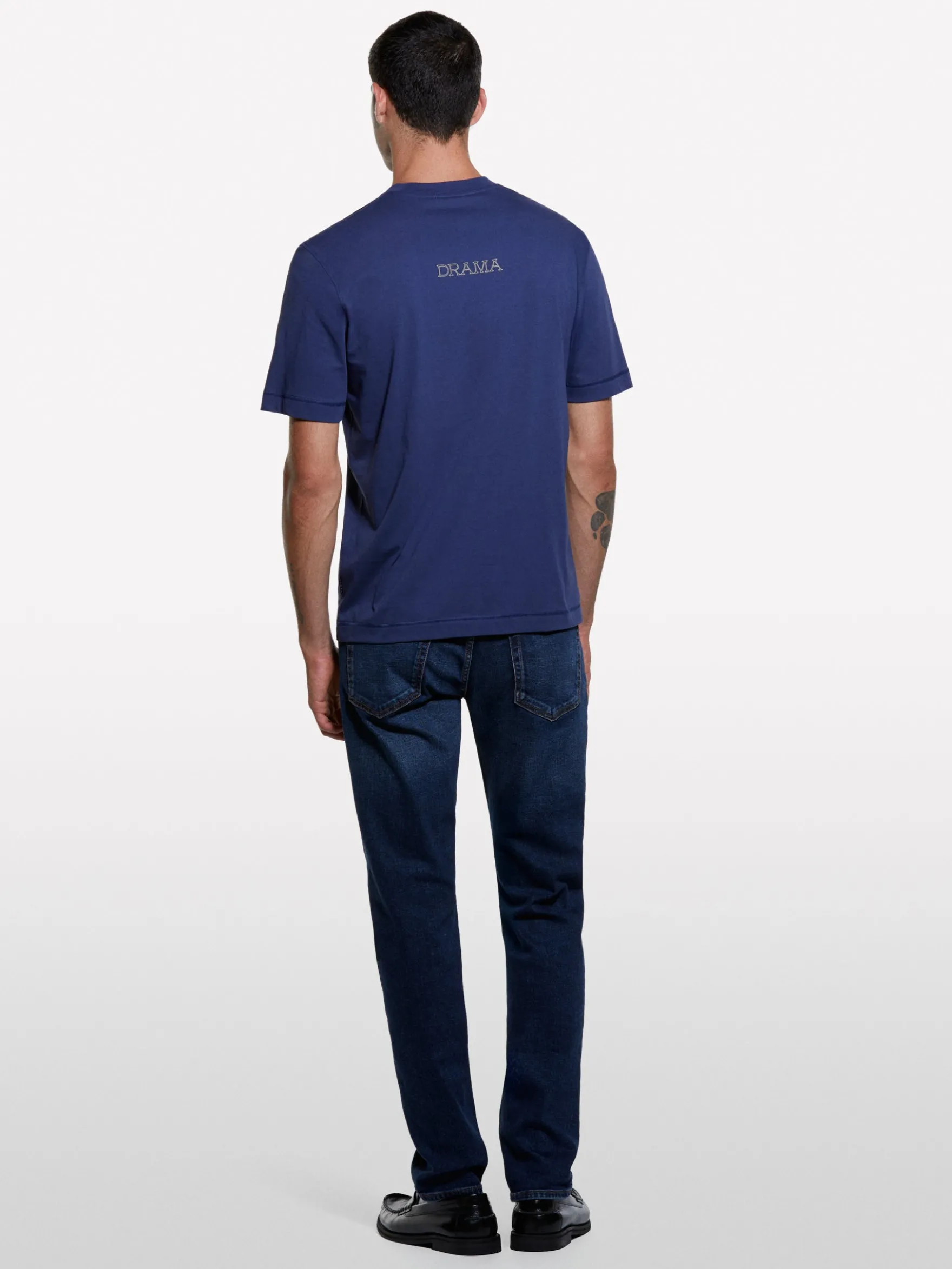 T-shirt blu scuro con stampa