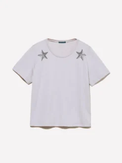 T-shirt grigia con stampa stelle