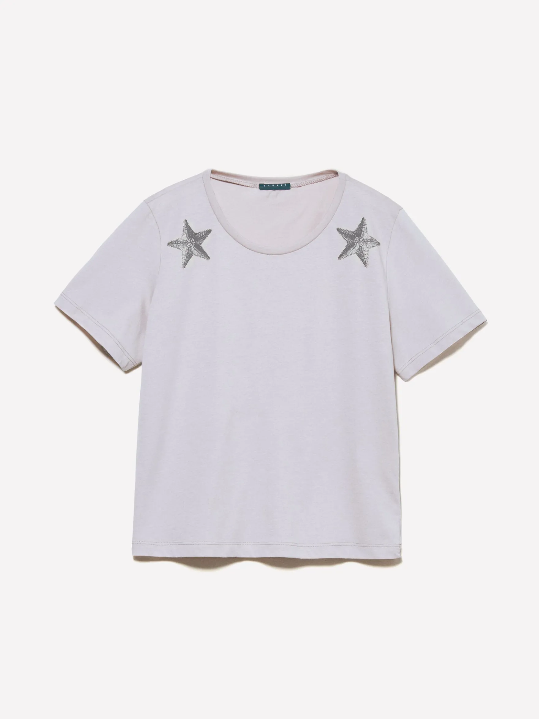 T-shirt grigia con stampa stelle