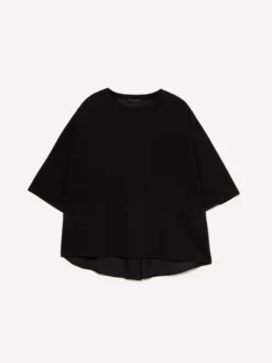 T-shirt nera asimmetrica