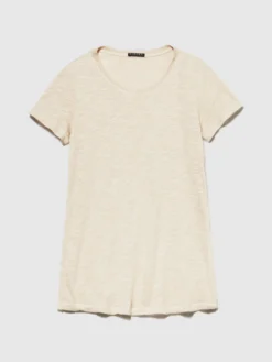 T-shirt scollo rotondo con taglio vivo