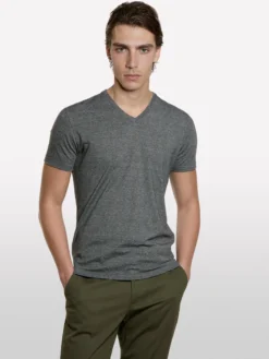 T-shirt tinto filo grigio scuro