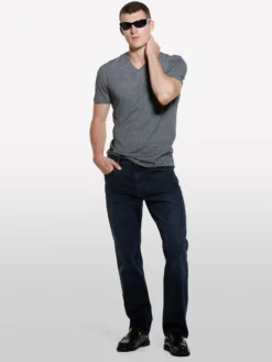 T-shirt tinto filo grigio scuro