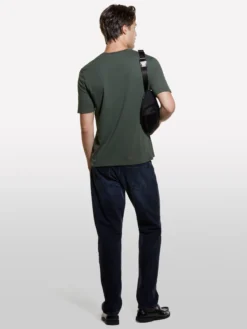 T-shirt verde militare girocollo 100% cotone bio