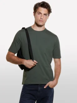 T-shirt verde militare girocollo 100% cotone bio