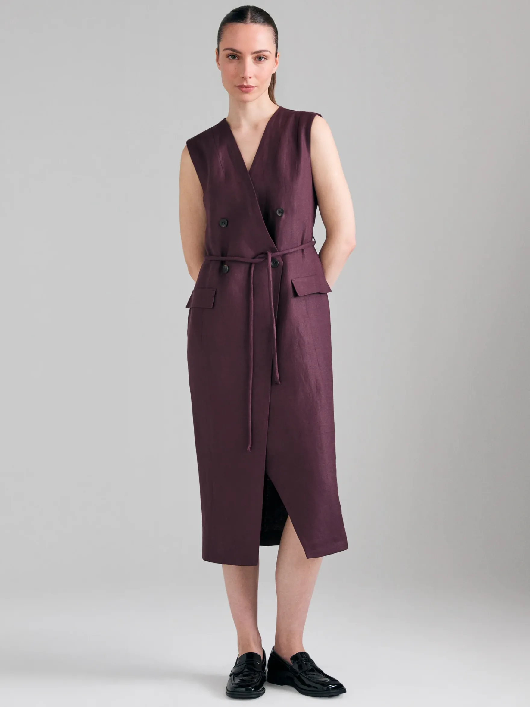 Vestito doppiopetto in lino